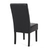 Christopher Knight Home Set of 2 Pertica Faux Leather Upholstered T Stitch Dining Chairs Midnight Black/Espresso - 3 of 4