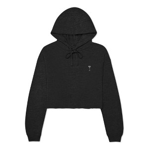 Dalix Martini Embroidered Hoodie Fleece Long Sleeve Cropped Sweatshirt Pullover Womens - 1 of 4