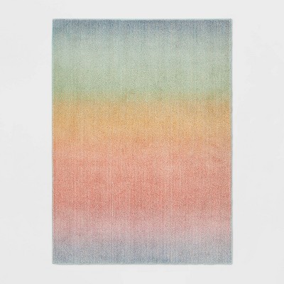 4'x5'6" Ombre Neon Rainbow Tufted Rug - Pillowfort™