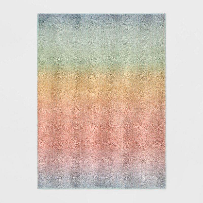 4&#39;x5&#39;6&#34; Ombre Neon Rainbow Tufted Kids&#39; Rug - Pillowfort&#8482;, 1 of 8