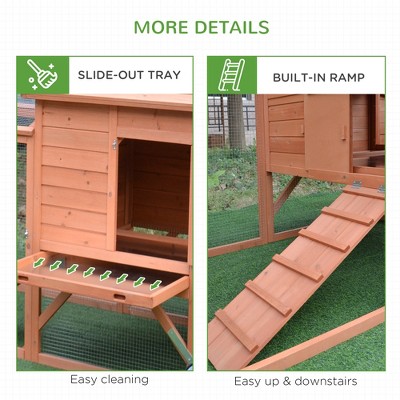 Natural Wood Large Chicken Coop with Wheels and Nesting Box
