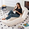 Vynxaria Beige Plush Fabric Folding Floor Chair Set of 1 with 5 Adjustable Positions 90 to 180 Degree Backrest Iron Frame Gaming Meditation Ready - 4 of 4