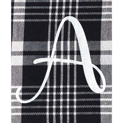 The Lakeside Collection Monogram Plaid Tote Bag with Pockets - A