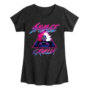 Girls' - Disney Villains - Cruella Savage Fitted Short Sleeve Graphic T-Shirt - 1 of 4