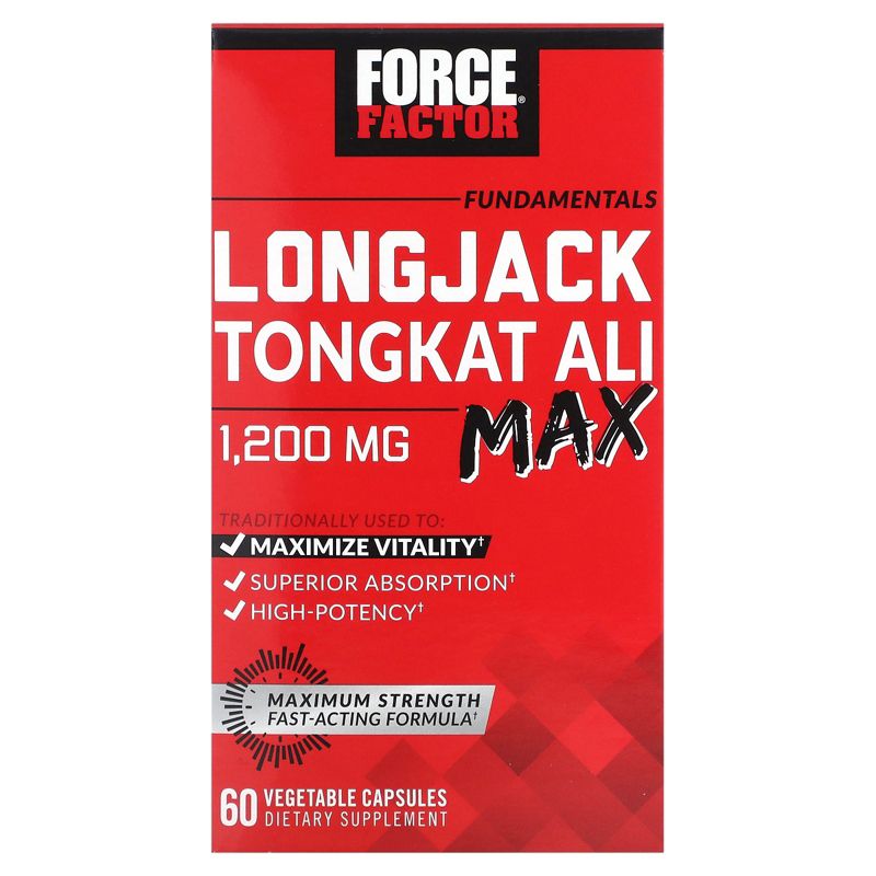 Force Factor Fundamentals, LongJack Tongkat Ali Max, 1,200 mg, 60 Vegetable Capsules, 1 of 4