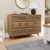Fluted Dresser for Bedroom, Wide 6 Drawers Dresser, Chests of Drawers with Grille - 2 of 4