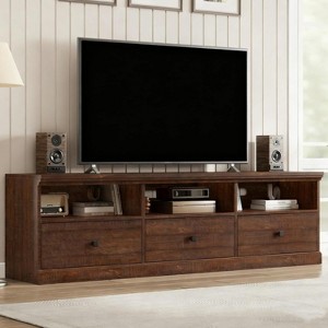 Mid-Century TV Stand for 75" TVs - 70" Media Console with Storage Drawer & Open Shelves for Living Room - 1 of 4