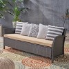 Mid-Century Modern Upholstered ST Lucia 3 Seater Sofa for outside-Christopher Knight Home - 4 of 4