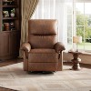 Manual Recliner Chair, 360° Swivel Rocker Glider Recliner with Padded Armrests, Modern PU Leather Upholstered Reclining Chair - 3 of 4