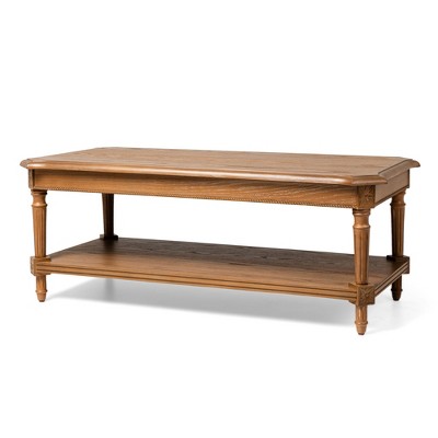 Maven Lane Pullman Traditional Square Wooden Coffee Table in Antiqued Natural Finish (3 Pack)