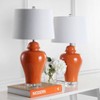 (Set of 2) 27.25" Winnie Ceramic Urn Table Lamp (Includes LED Light Bulb) Orange - JONATHAN Y: Modern Acrylic Base, Linen Shade - 3 of 4