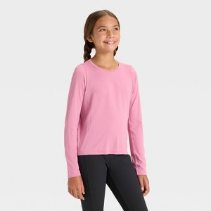 Girls' Seamless Long Sleeve Round Neck T-Shirt - All In Motion™ - 1 of 3