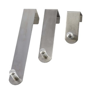 Evideco French Home Goods Adjustable Over The Door Hooks - 3-Piece Door Hanger Set - 1 of 4