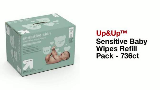 Sensitive Skin Baby Wipes with Moisturizing Lotion - up & up™ (Select Count), 2 of 17, play video