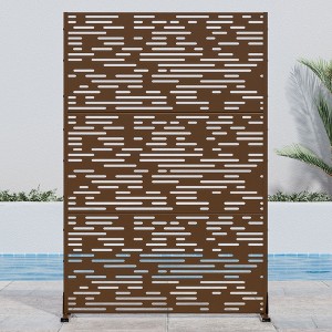 PexFix Outdoor Metal Privacy Screen Garden Fence Wave Pattern Wall Applique - 1 of 4