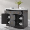 HomeStock  Claire Kitchen Island with Storage, Coffee Bar Cabinet, Buffet, Sideboard, Microwave Stand, Gray - 3 of 4