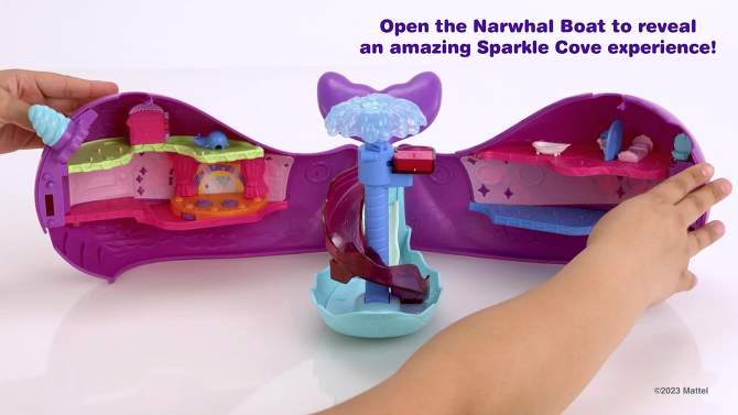 Polly Pocket Sparkle Cove Adventure Narwhal Adventurer Boat Playset, 2 of 8, play video