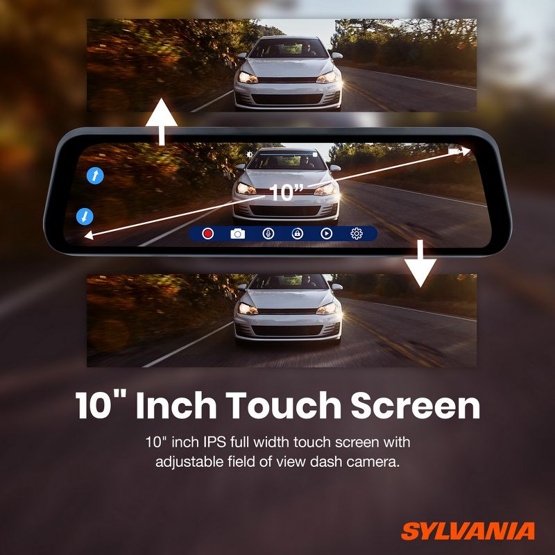 SYLVANIA Roadsight Mirror Dash Camera and Backup Camera - 340 Degree View - HD 1080p, 2 of 8