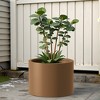 NAYSAYE Planter Box Heavy Duty Corten Steel Round Raised Garden Bed for Outdoor Gardening, Brown, 20"*15.5"*15.5" - 2 of 4