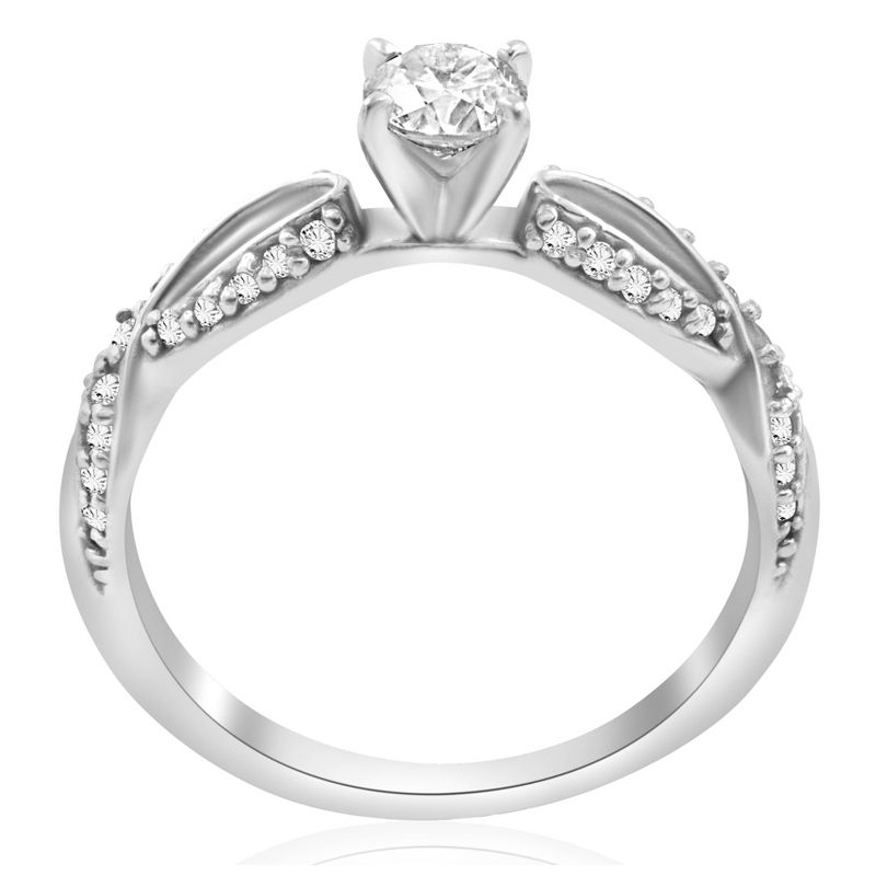 Pompeii3 5/8 ct Diamond Engagement Infinity Crossover Ring 14K White Gold, 3 of 5