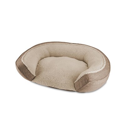Canine Creations Step in Oval High Side Open Front Dog Bed - Beige