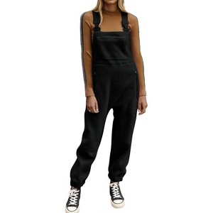 Imily Bela Women's Fleece Warm Overalls Winter Loose Casual Jumpsuits with Pockets. - 1 of 4