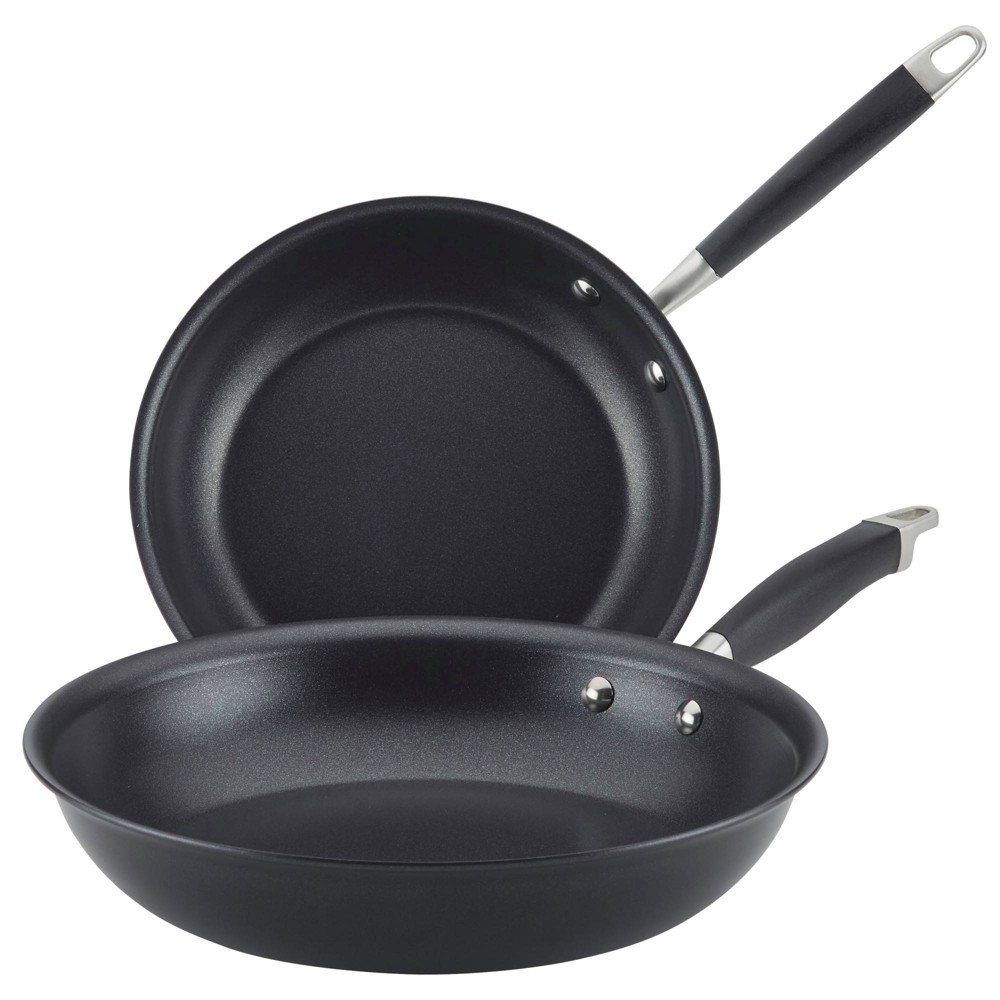 Anolon 2pc Advanced Home Hard Anodized Nonstick Frying Pan Set Onyx