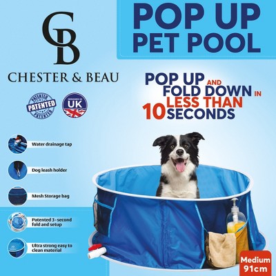 Chester & Beau: Pop Up Pet Pool & Bath (Dogs)-  - Medium - 35.8 x 13", 2-In-1