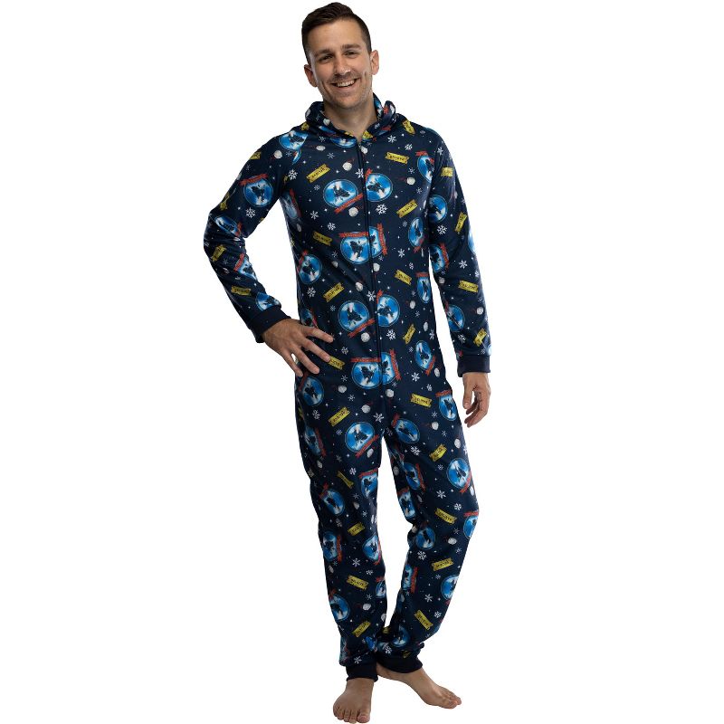 Polar Express Adult Believe Hooded One-Piece Footless Sleeper Union Suit, 5 of 8