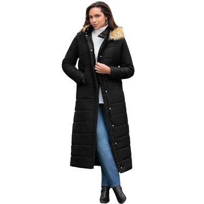 Roaman's Women's Plus Size Maxi Length Quilted Puffer Jacket