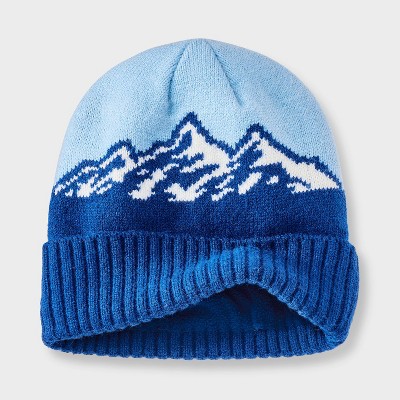 Boys' Mountain Beanie - Cat & Jacks Blue/White - image 2