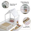 Twin Size House Bed for Kids, Twin Bed with Rails and 2 Storage Drawers, Wooden Playhouse Beds with Roof and Window - 3 of 4