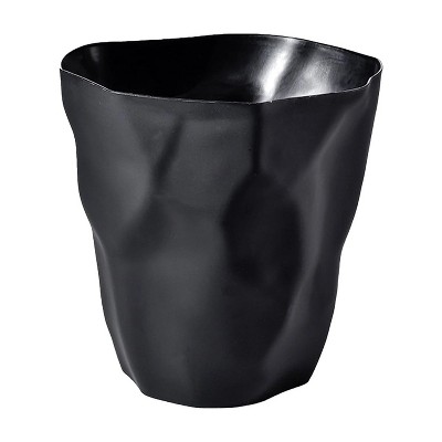 LunaLulinlk Black 2.64 Gallon Bathroom Trash Can, Small Trash Can for Kitchen, Bathroom, Office, Bedroom, Living Room Trash Can