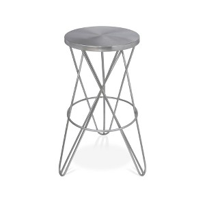 Meridian Furniture,Mercury Silver Iron Bar Stool - 1 of 4