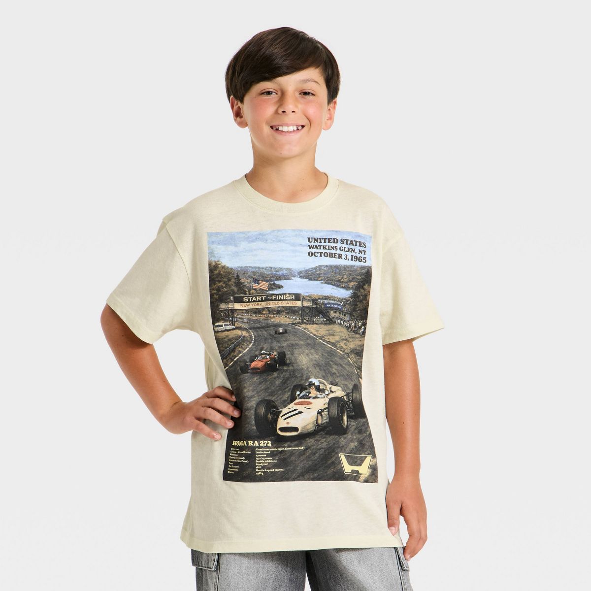 Boys' Honda Grand Premio Short Sleeve Graphic T-Shirt - White