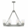 Hunter 32" Hartland Ceiling Light Matte Silver Finish - 8-Bulb Chandelier with Clear Seeded Glass Shades - 3 of 4