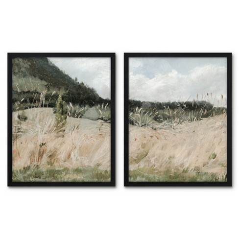 set Of 6) Framed Prints Gallery Wall Art Set Green Mountains By Louise  Robinson Black Frame - Americanflat : Target