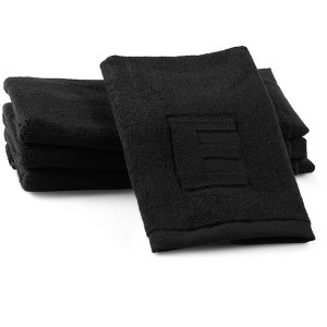 Waterdale Collection - Black Initial Embossed Finger Towel - 1 of 4