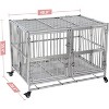 Garvee 48 Inch Heavy Duty Stainless Steel Dog Crate with Double Doors Removable Trays and Wheels - 4 of 4