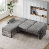 94.1" Convertible Futon Sofa Bed L-Shaped Sectional Chaise with Reversible Chaise, Reclining Back Chenille Fabric-- Frevyn - 2 of 4