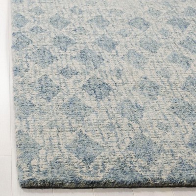 Handmade Abstract Blue Wool Blend 8' x 10' Area Rug