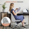 Lyngins Ergonomic Armless Office Chair, Height Adjustable Home Office Desk Chair with Curved Backrest, 360° Swivel Vanity Chair with Wheels - 3 of 4