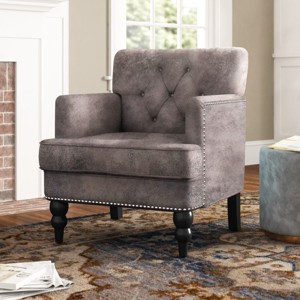 Upholstered Accent Chairs Living Room Chairs Wide Armchair Sale,Club Chair With Tufted Back And Nailhead Trim-Cuddlewood - 1 of 4