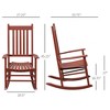 Outdoor Rocking Chair, Patio Rocking Chair with Smooth Curves, High Density Wooden Rockers for Lawn Garden Porch, Supports Up to 350lbs - 3 of 4