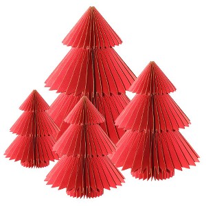 Briarwood Lane Multipack S-M-L-Xl Red Tree Magnetic Honeycomb Paper Decor (4-pack) 8x8 Bundle Party Centerpiece Decoration - 1 of 4