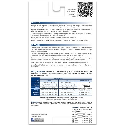 Truform 30-40 mmHg Compression Stockings for Men and Women, Knee High Length, Open Toe Beige Medium