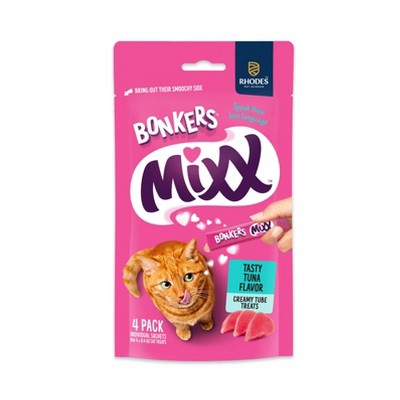 Bonkers Mixx Puree Tuna Flavor Cat Treats - 0.121lb/4ct