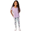 Mightly Toddler 2pk Fair Trade Organic Cotton Reinforced Knee Leggings (Purple Poppies - 3T) - 2 of 2