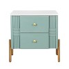 CAVINAS Modern Nightstand with 2 Storage Drawer,Fluted Bedside Table with Golden Metal Handles and Legs,Nightstand for Bedroom - 3 of 4