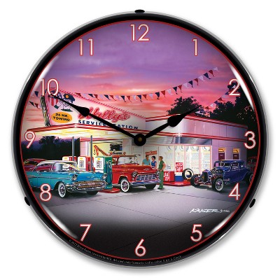 Collectable Sign & Clock | Wallys LED Wall Clock Retro/Vintage, Lighted